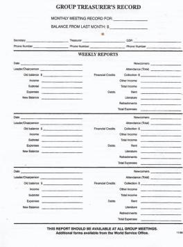 Group Treasurer's Record Pad 13 Months